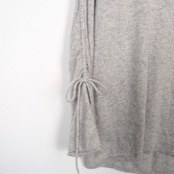 Project J Grey Tie Sleeve Crew Neck 100% Cashmere Sweater Size L - Picture 4 of 7